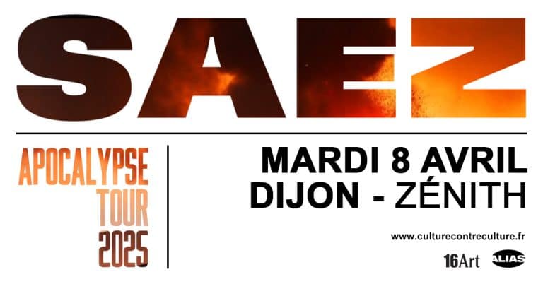 Affiche du concert de Damien Saez au Zénith de Dijon le 8 avril 2025