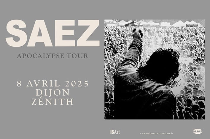 Affiche du concert de Damien Saez au Zénith de Dijon le 8 avril 2025