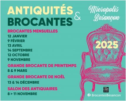 Affiche brocante mensuel Micropolis Besançon 25000